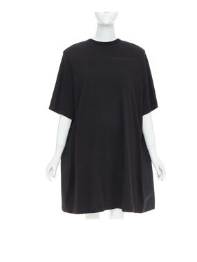 Alexander McQueen Black Oversized Crewneck T-Shirt dress size 48 size 12